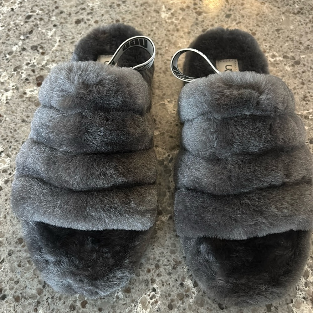 Ugg Fluff Yeah Slide, Charcoal, Women’s Size 6, N… - image 2